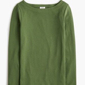 J. Crew long-sleeve boatneck everyday tee S Green NWT